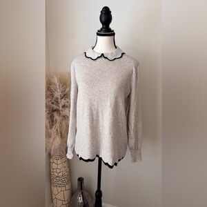 Ted Baker London - Wool & Cashmere Blend Sweater w/ Scalloped Collar and Hem M/L
